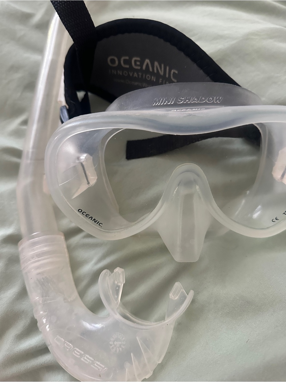 Oceanic Clear Snorkel Mask and Snorkel Set - Clear